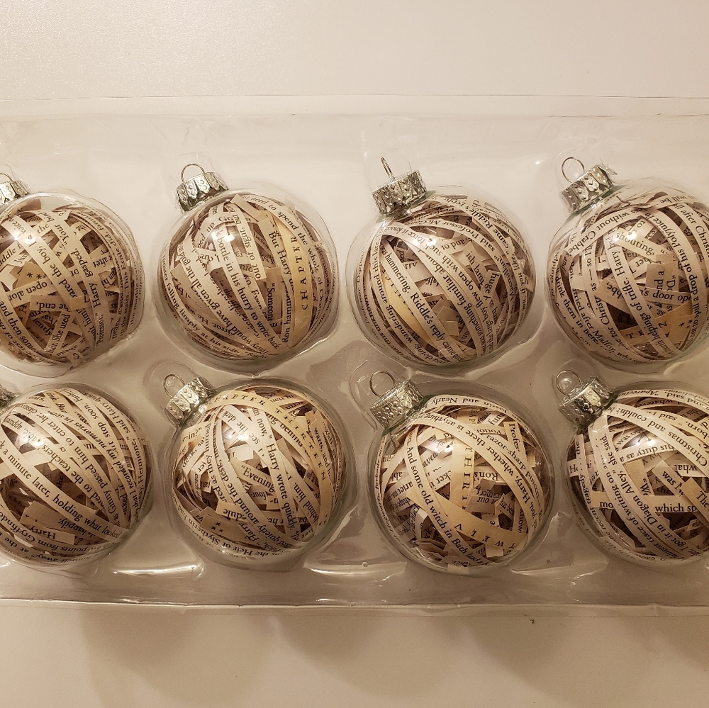 Harry Potter Book Ornaments Set of 8 Glass
